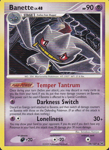 Banette 19/127 Platinum Rare Near Mint card