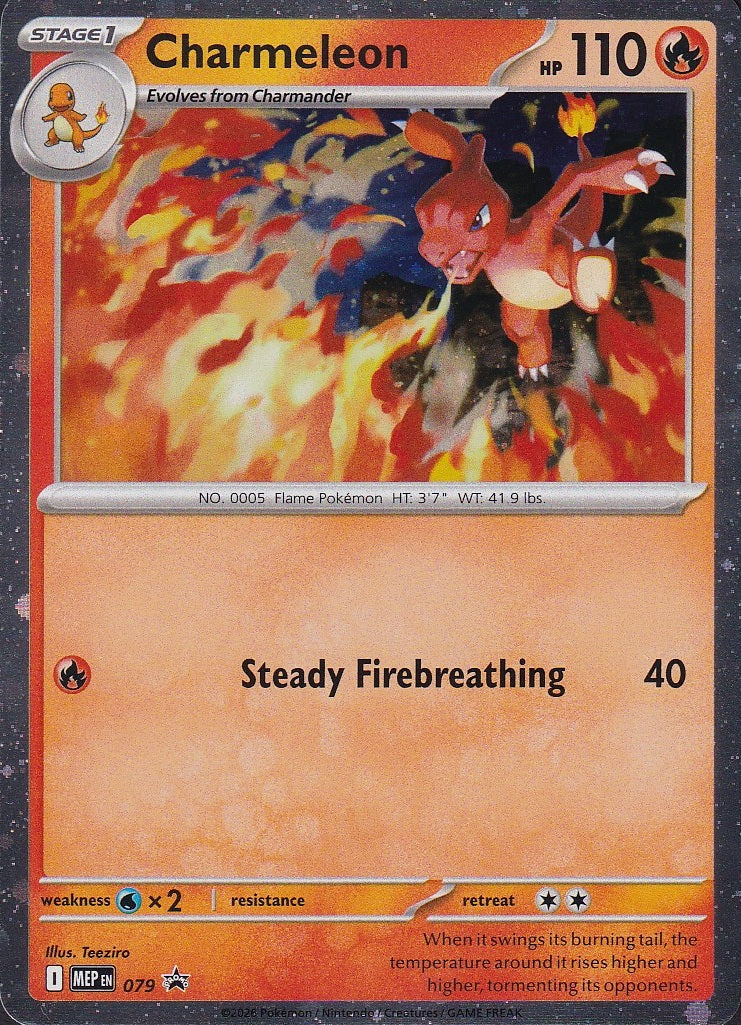 Charmeleon MEP 079 Mega Evolution Black Star Promo Holo Near Mint card