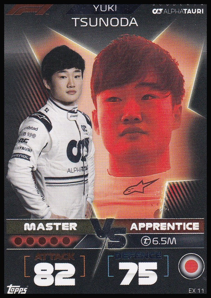 Yuki Tsunoda EX 11 2022 Topps Formula 1 Turbo Attax Master vs Apprentice | Near Mint
