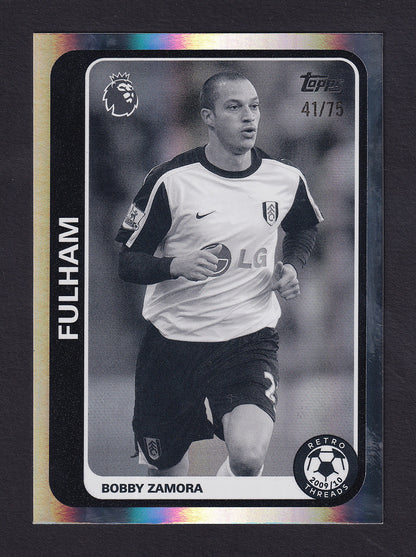Bobby Zamora RT 13 2026/27 Topps Flagship Premier League Retro Threads Black & White Parallel 41/75 front