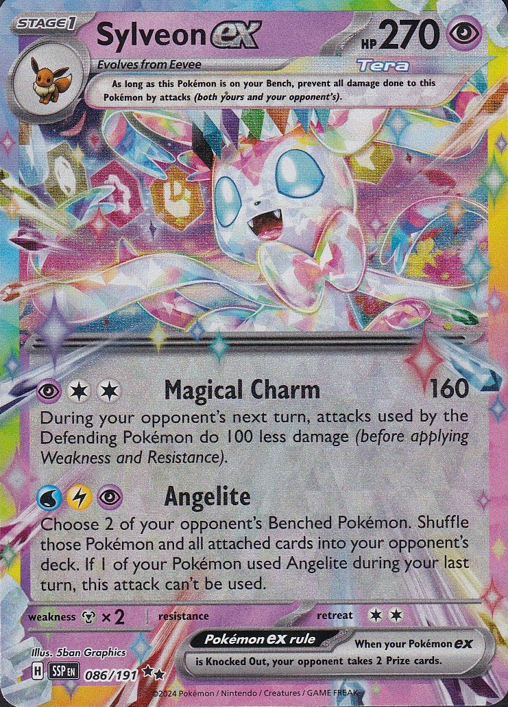 Sylveon ex 086/191 Surging Sparks Double Rare Holo Near Mint card
